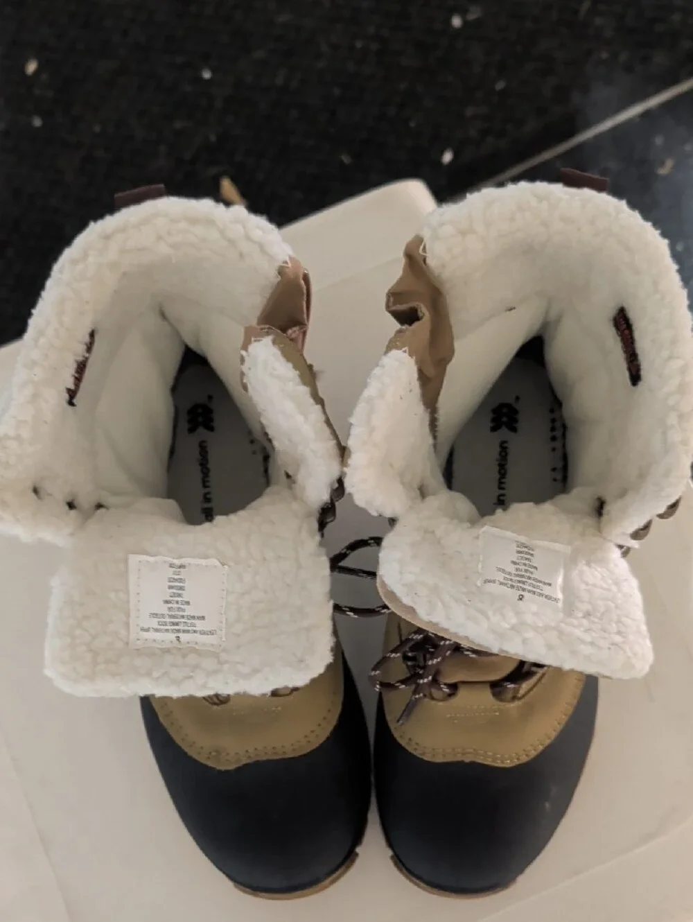 Target Men's Tan and Black Sherpa-Lined Winter Boots